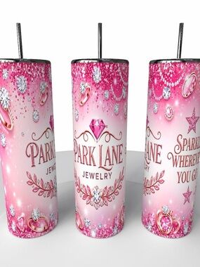 Park Lane Pink Sparkle Jewelry Stainless Tumbler